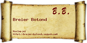 Breier Botond névjegykártya